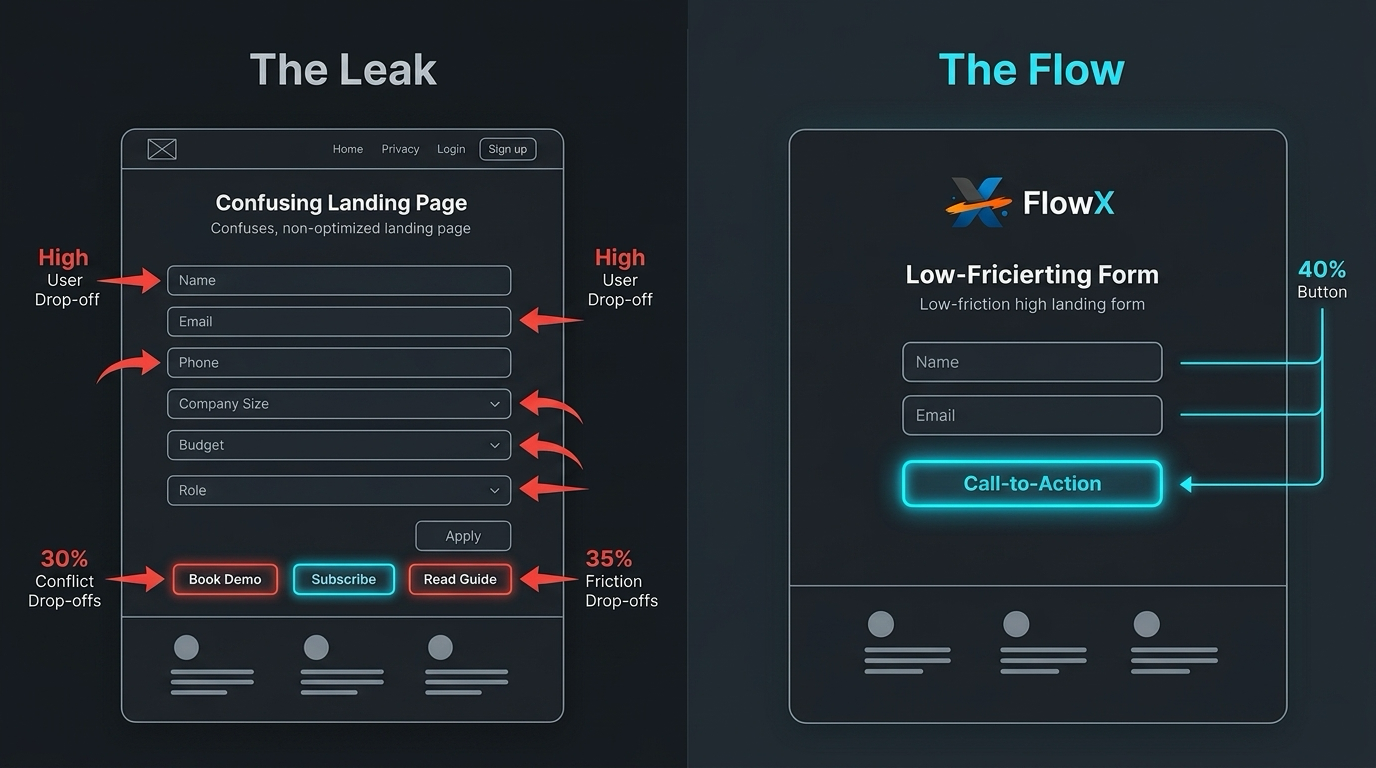 Three landing page problems